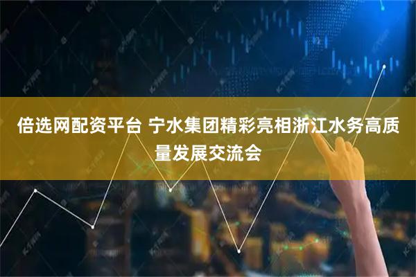 倍选网配资平台 宁水集团精彩亮相浙江水务高质量发展交流会